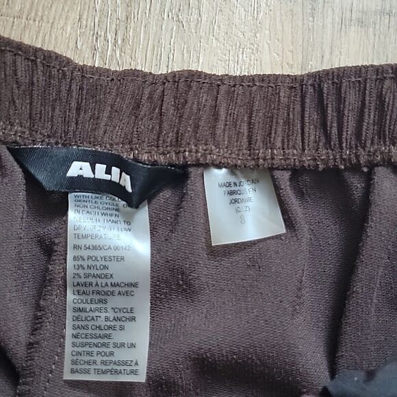 Alia Pull On Elastic Waist Corduroy Brown Pants ~ High Rise ~ Sz 8 ~ 30" Inseam - Picture 4 of 6